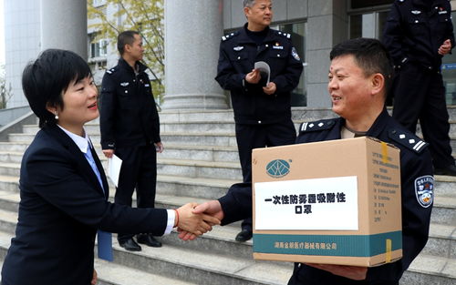 湖南金鹏公司向常德交警直属一大队捐赠防护用品